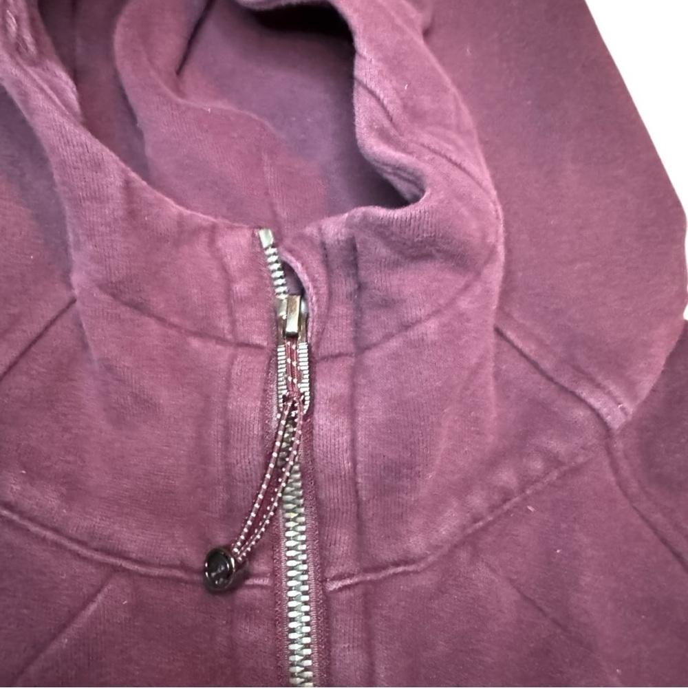 Lululemon Women’s Maroon Red Scuba Zip Up Hooded Jacket Size 10 - Picture 6 of 9